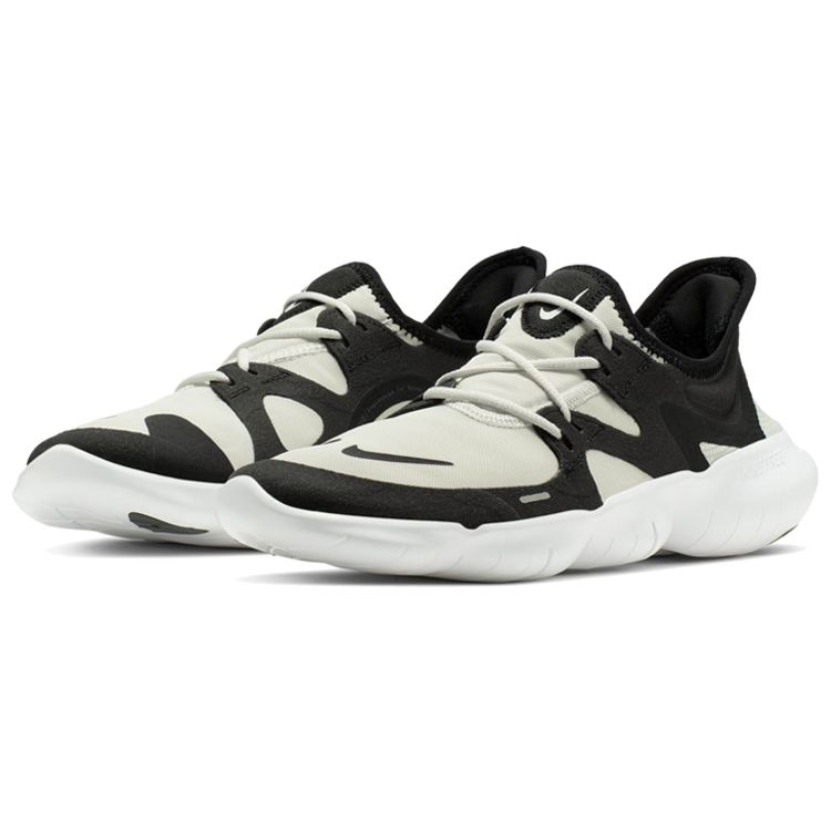 Nike Free RN 5.0 Sports Non-Slip Breathable Low-Top Running Shoes Women sneaker Black White AQ1316-102