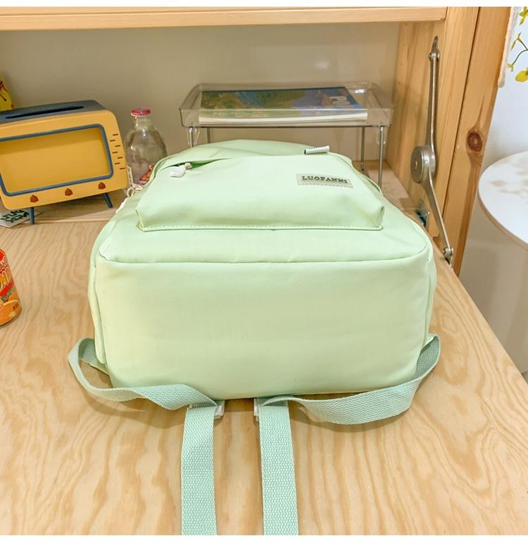 Schoolbag Female Students High School Students Solid Color Backpack