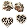 Hollow Carved Wooden Flower & Heart Ornaments for DIY Jewelry & Home Decor