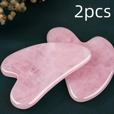 High-quality Natural Rose Quartz Heart-shaped Massage Tool, a Soothing and Smooth Facial and Body Gua Sha Board for Couples
