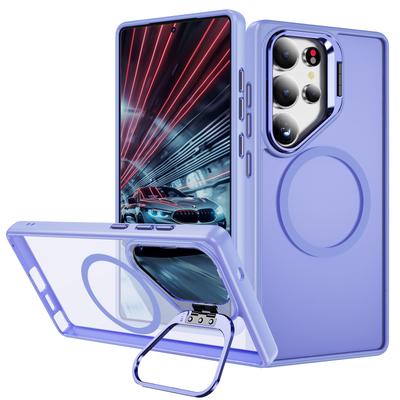 Pro Samsung S25/S24/S23 Pouzdro na mobilní telefon Magnetický kroužek Na dotek jako kůže Průsvitný Neviditelný stojánek Pouzdro na mobilní telefon