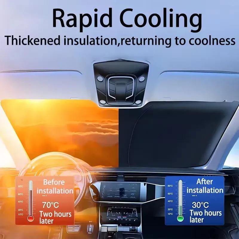 Foldable Car Windshield Sun Shade UV Block Heat Insulation For Mercedes Benz Maybach GLS Interior Protection Accessories