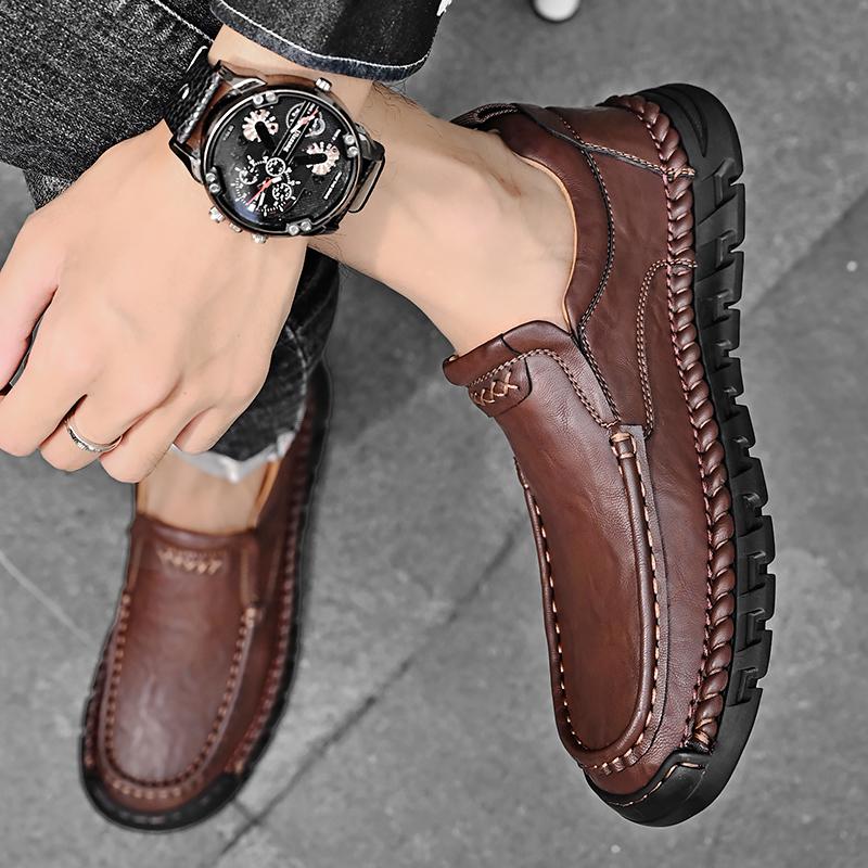 Popular Men's Shoes Autumn Men's Business Dress Small Leather Shoes Fashion British Block Casual Shoes