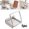 Durable Stainless Steel Cutting Board Holder Large Capacity Rustproof Pot Lid Stand with Draining Tray Kitchen Storage Rack