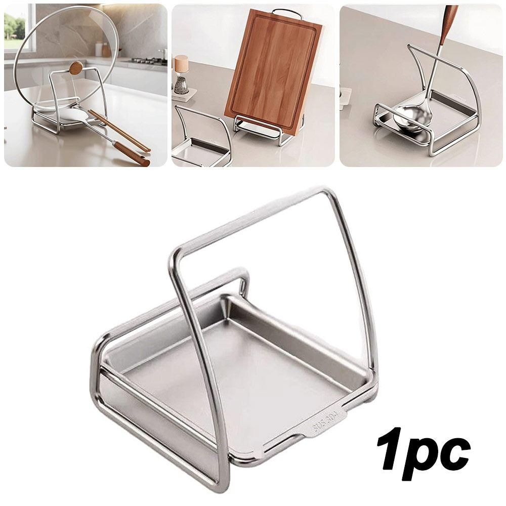 Stainless Steel Pot Lid Stand Rustproof Kitchen Storage Rack Portable Chopping Board Organizer