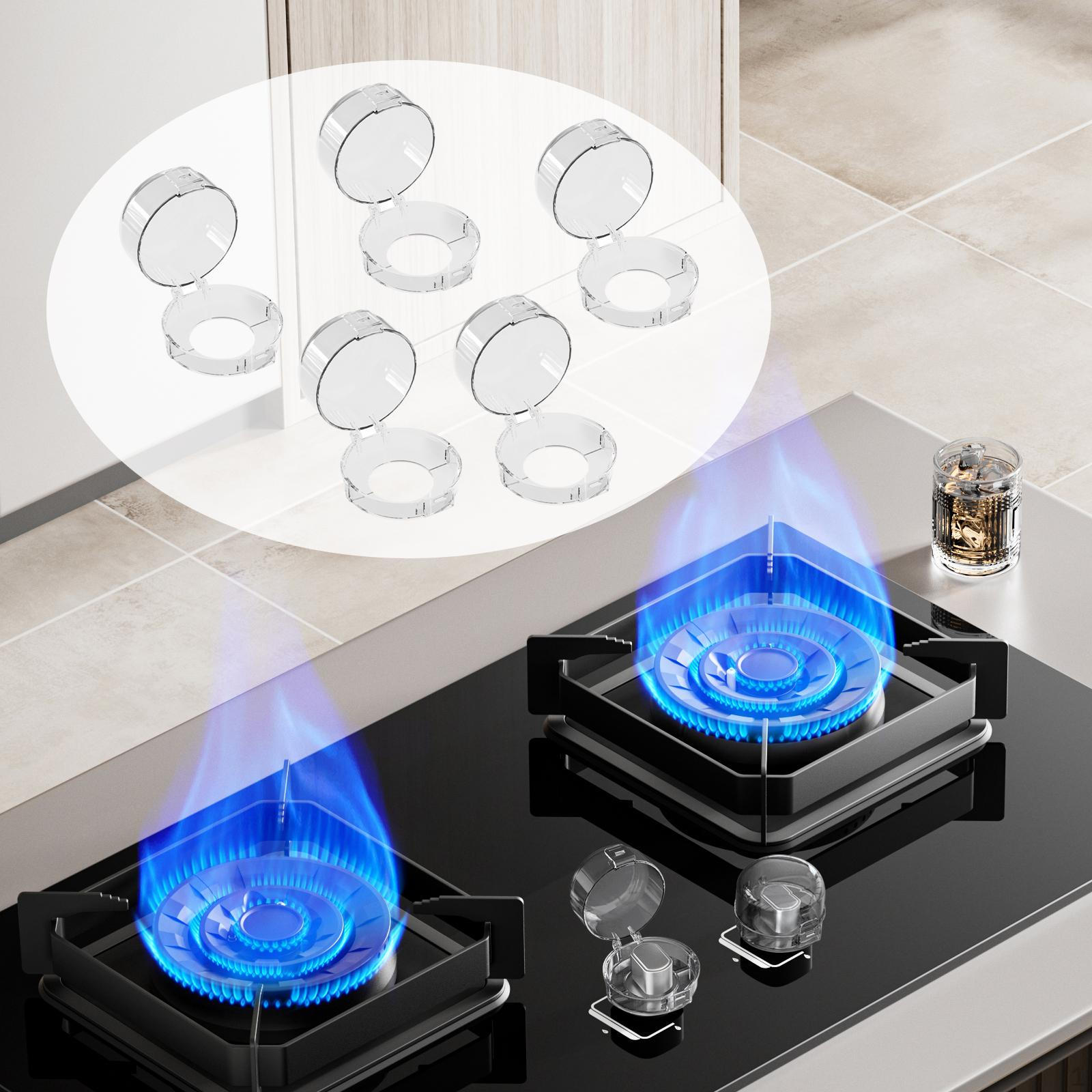 

5 Pieces Knob Covers Gas Electric Oven Locks Protecting Kids Pets