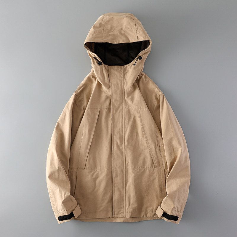 Парка Soft Shell Outdoor Куртка Пальто Мужская Весна & Осень Тонкая Модный Бренд Водонепроницаемый Тренч Экспорт Экспорт Хвост Одиночный Мужская Одежда Куртка Khaki M
