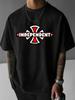 "INDEPENDENT" Grafik-T-Shirt - Lässiges Sommer-Kurzarm-Baumwoll-T-Shirt mit kräftigem Rot-Schwarzem Design