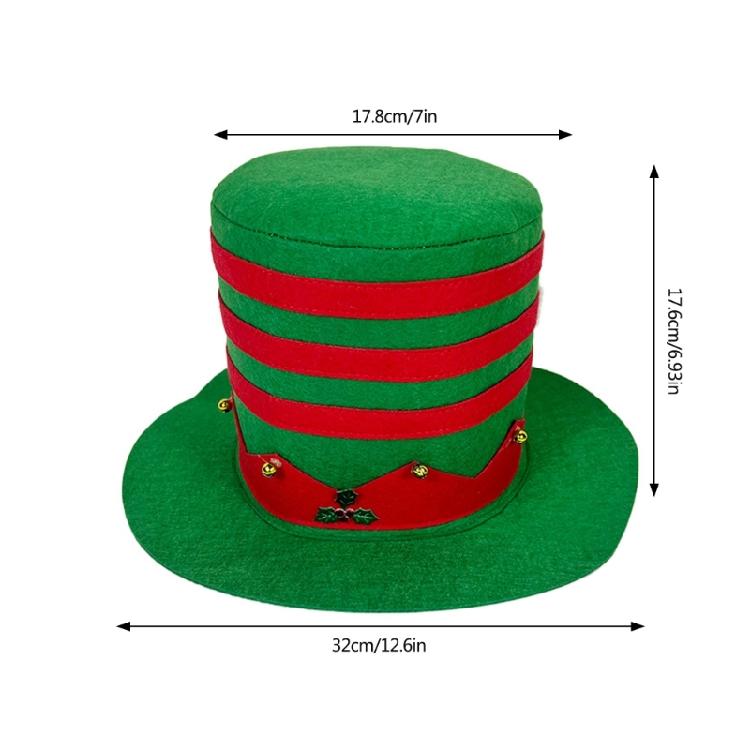 Christmas Hat Top Hat New Year Festive Green Stripes  Christmas Party