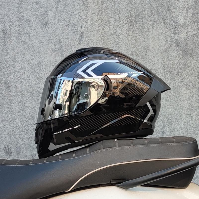 Motorcycle Helmet Men and Women Double Lens Party Sports Car Helmet New National Standard Four Seasons Personalized Bluetooth