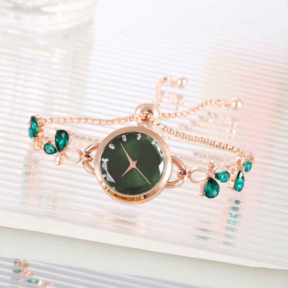 2023 Europäische & Amerikanische Strass-Armbanduhr mit Verstellbarem Armband