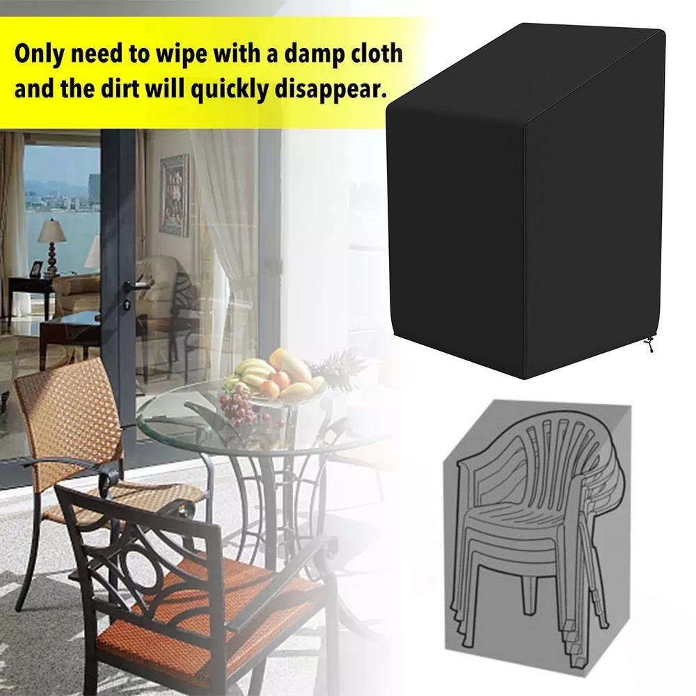 Stacked Patio Chair Dust Cover Outdoor Garden Patio Furniture Protector Cover Waterproof Dustproof Rain Cover Chair Organizer