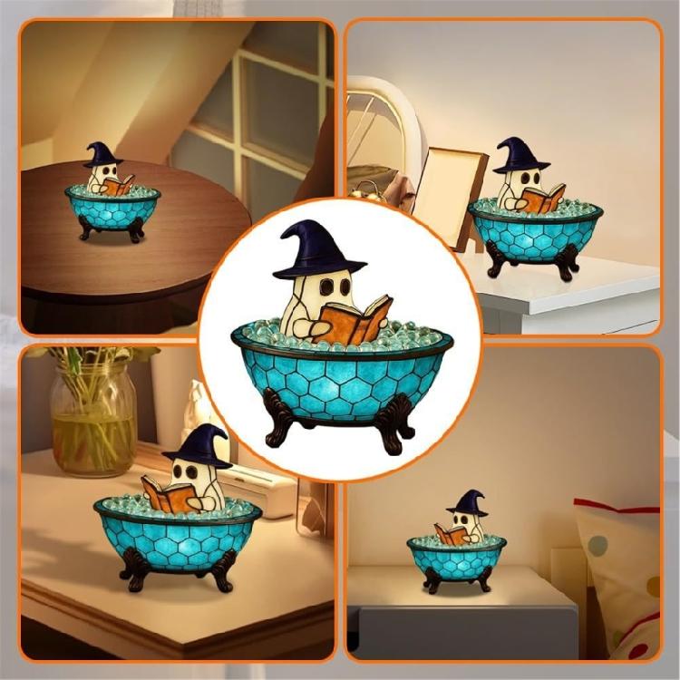 Ghosty Bubble Bath Lamp,Halloween Lights up Ghosty Night Lights,LED Flickering Nightlight,for Halloween Ghosty Decors