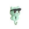 Rotating Black Cat Adhesive Wall Hook for Coats, Keys, and Hats - No-Drill Installation