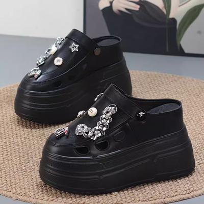 Fashion 11CM Chunky Platform Sandals for Women Summer Thick Bottom Clogs Slippers Woman Closed Toe Non-Slip Beach Garden Shoes Slide