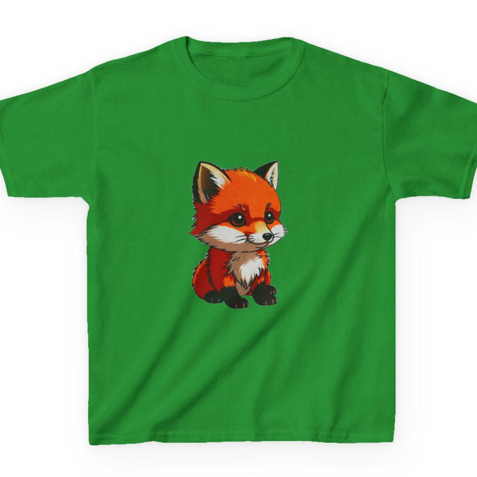 Baby Fox Kids T-Shirt | Woodland Animal Tee | Forest Theme Shirt | Little Fox Graphic Kids Top | Cute Fox Cub Gift for Boys 110