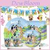Kids Bluey Theme Birthday Party Supplies Decor Plate Tablecloth Banner Balloon
