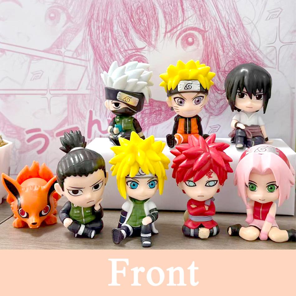8er Set Anime Naruto Figur Kakashi Sasuke Uchiha Itachi Gaara Haruno Sakura Action Figur Q Version PVC Modell Kinderspielzeug Geschenk
