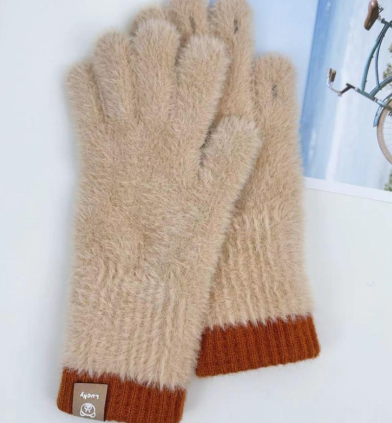 Autumn and Winter Women's Gloves Warm Extended Cold Proof Finger Touch Screen Anti Freezing Gloves