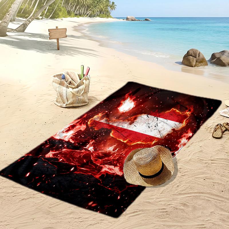 Toalla de Playa con Estampado de Fútbol de Austria Secado Rápido Súper Absorbente Suave Toalla de Baño para Nadar Playa Viaje Ventilador Souvenir Regalo