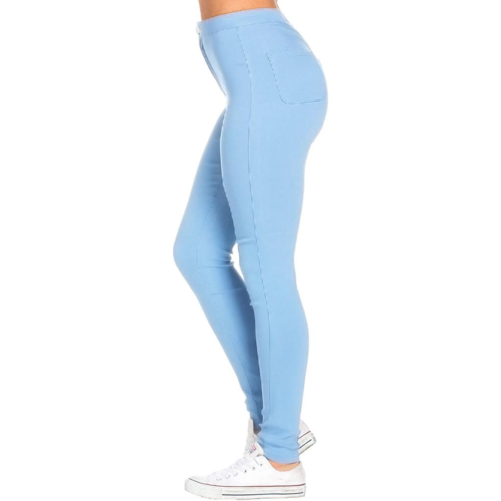Pantaloni da lavoro da donna a vita alta, skinny, comodi ed elasticizzati, vestibilità slim, da infilare per il lavoro