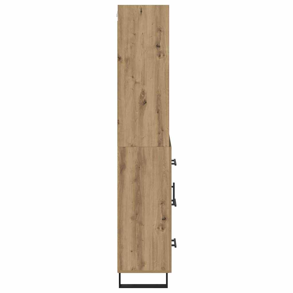 Highboard with Drawers 2 pcs Artisan Oak Wood Based Material