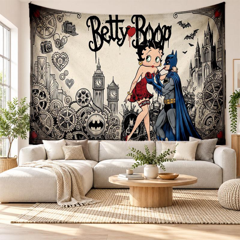 Betty Boop Wall Tapestry Home Decor Hanging Cloth Art Background Tapestry for Bedroom