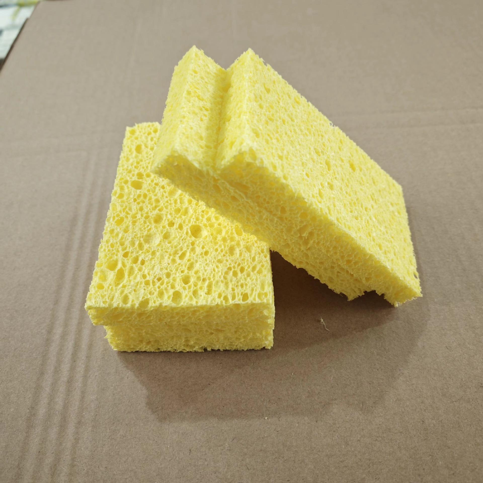 Printed long strip wood pulp cotton kitchen sink countertop water sponge strip cleaning wood pulp sponge block dishwashing sponge
