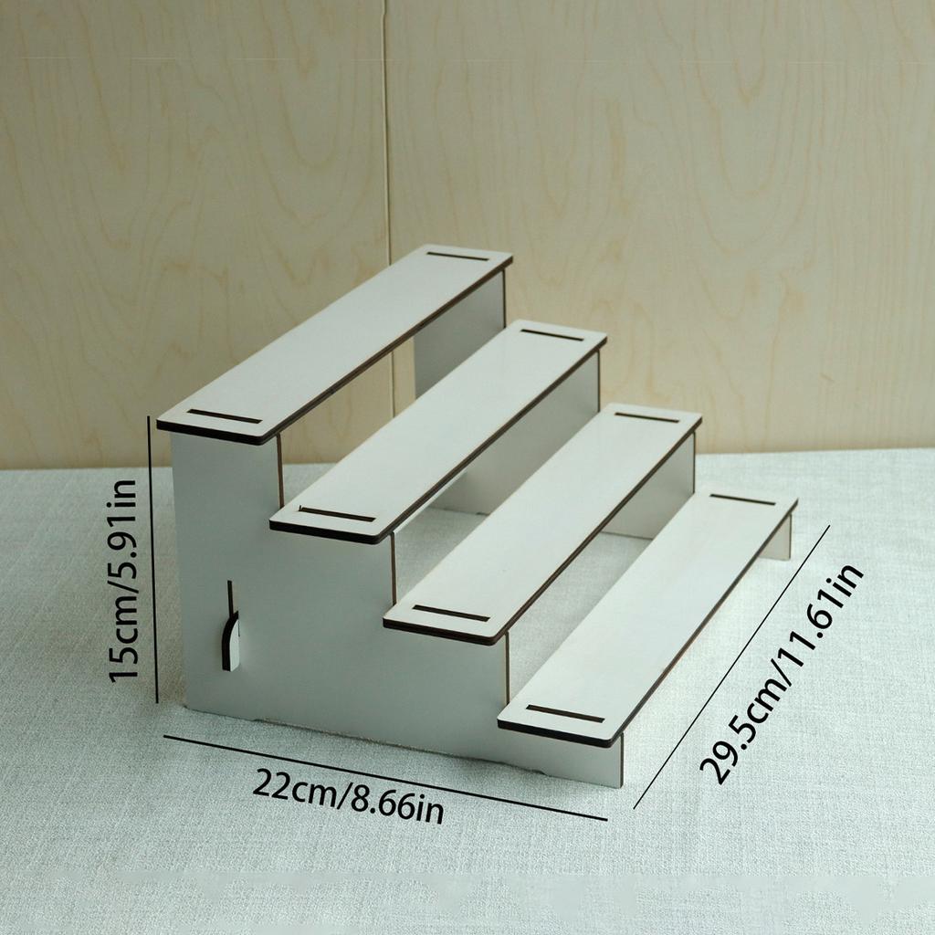 Wood Step Display Stand Hair Clip Bracelet Watche Storage Rack Figure Doll Jewelry Showcase Earrings Rings