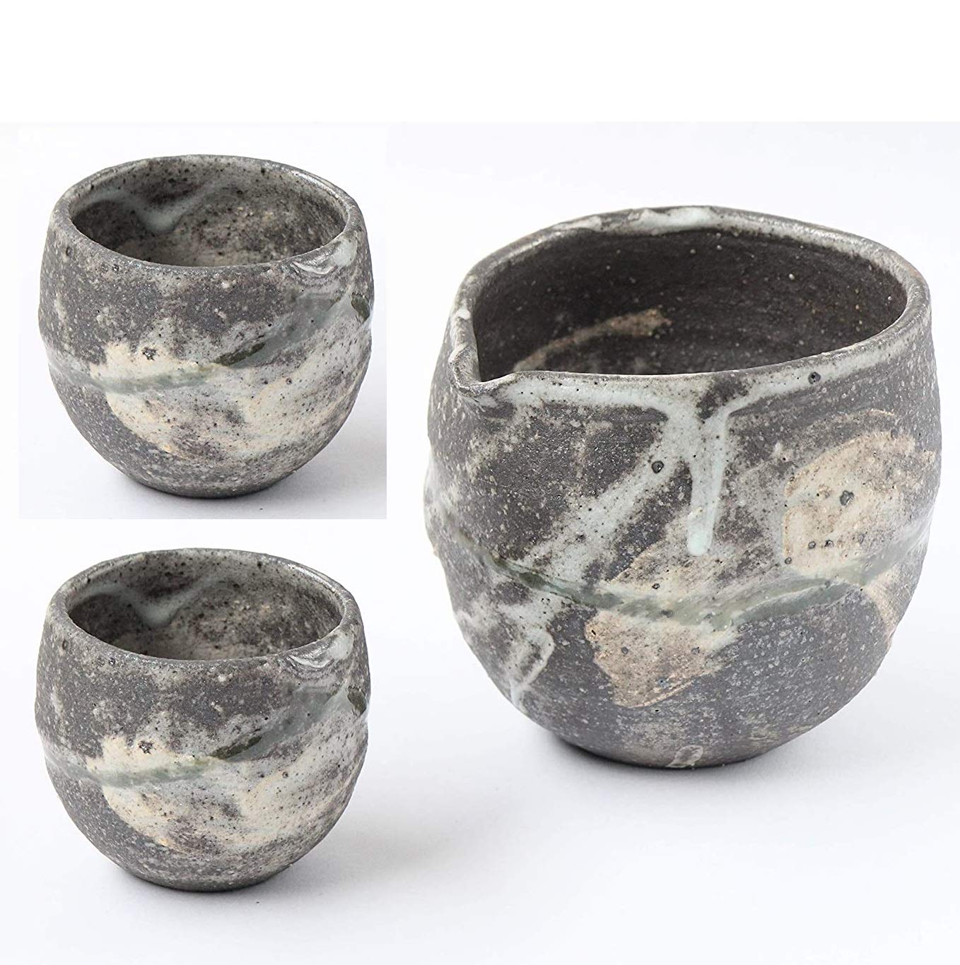Shigaraki ware sake set [Makigumo w918-02 (1 pourer, 2 sake cups)] Sake set, sake carafe, sake cup, sake carafe, Shigaraki ware, ceramic, gift, presen