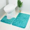 2Pcs Pebble Pattern Non-slip Bathroom Carpet Toilet Floor Mat Shower Mat Room Comfortable Washable Anti Slip Carpet Floor Mat