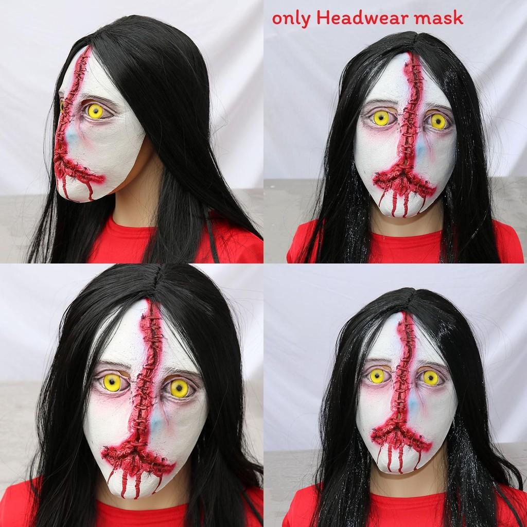 Halloween Horror Props Ghost House Escape Room Npc Latex Mask For Adults