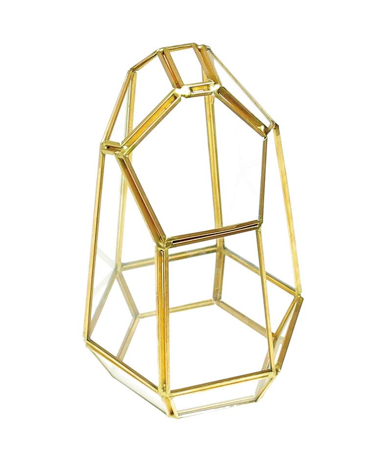 Retro Geometric Glass Dome Greenhouse: Creative Micro Landscape Decorative Vase for Home and Coffee Shop.