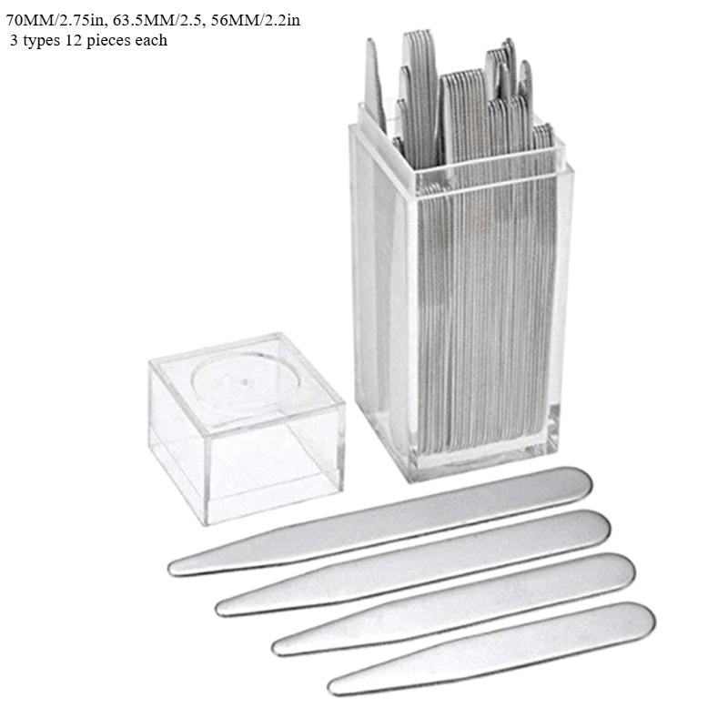 36pcs Stainless Steel Shirts Collar Stays Bones Stiffener for Mens Dress Shirt Business Party Jewelry.