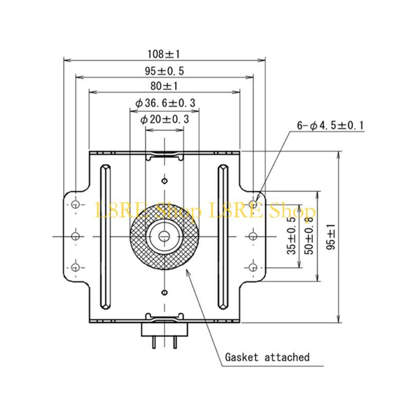 L8RE Microwave Oven Magnetron 2M248J Microwave Oven Tube Metal Texture for Microwave