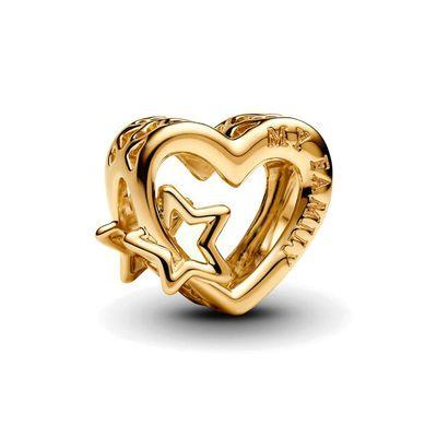Copper Metal Romantic Stars and Moon Snowflakes Charm Bead Component Designed For High Quality Fine Jewelry Craft Making Compatible With Do It