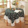Rural Style Circular Tablecloth Tea Table Cover Cloth Round Tablecloth Dining Table Cloth Table Cloth Decorative Cloth Cover Cloth