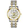 New Fashion Luxury Man Business Hollow Skeleton Faux Mechanical Watch Men Stainless Steel Quartz Watches Male Clock reloj hombre