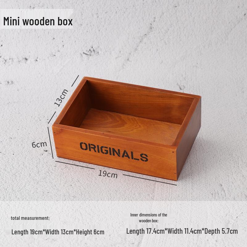 Wooden Desktop Storage Box: Raw Wood Tray & Cosmetics Lipstick Organizer