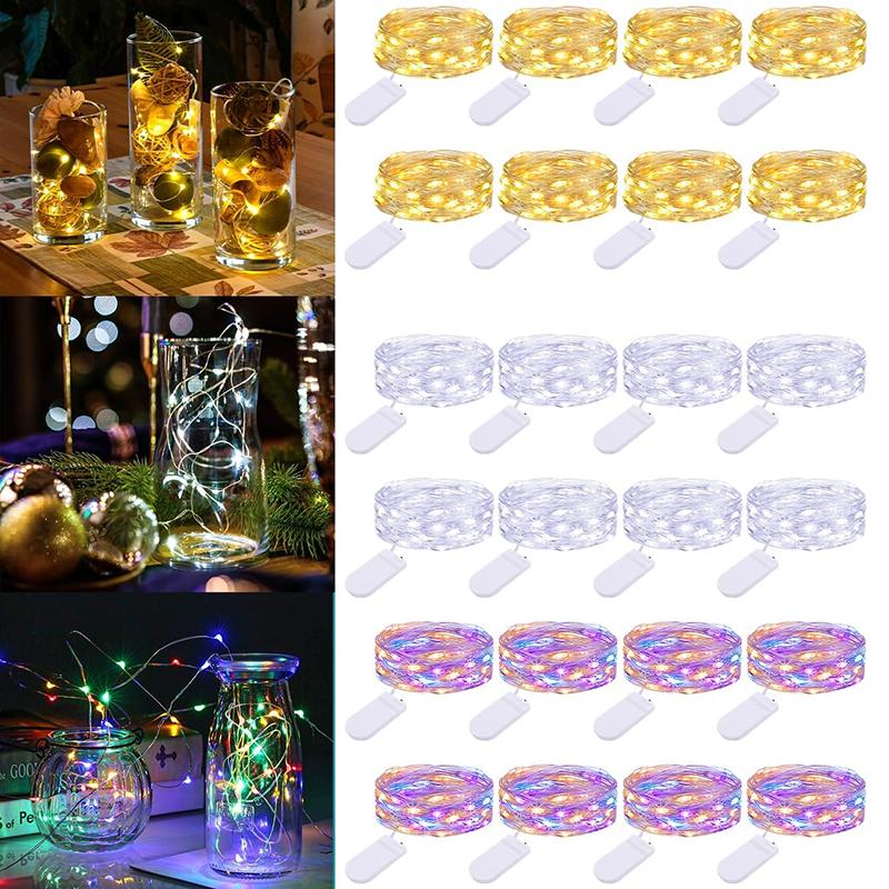 5PCS LED Fairy Lights Battery Operated 3 Modes Copper Wire String Lights for Wedding Birthday Party Gift Cake Bouquet Decor