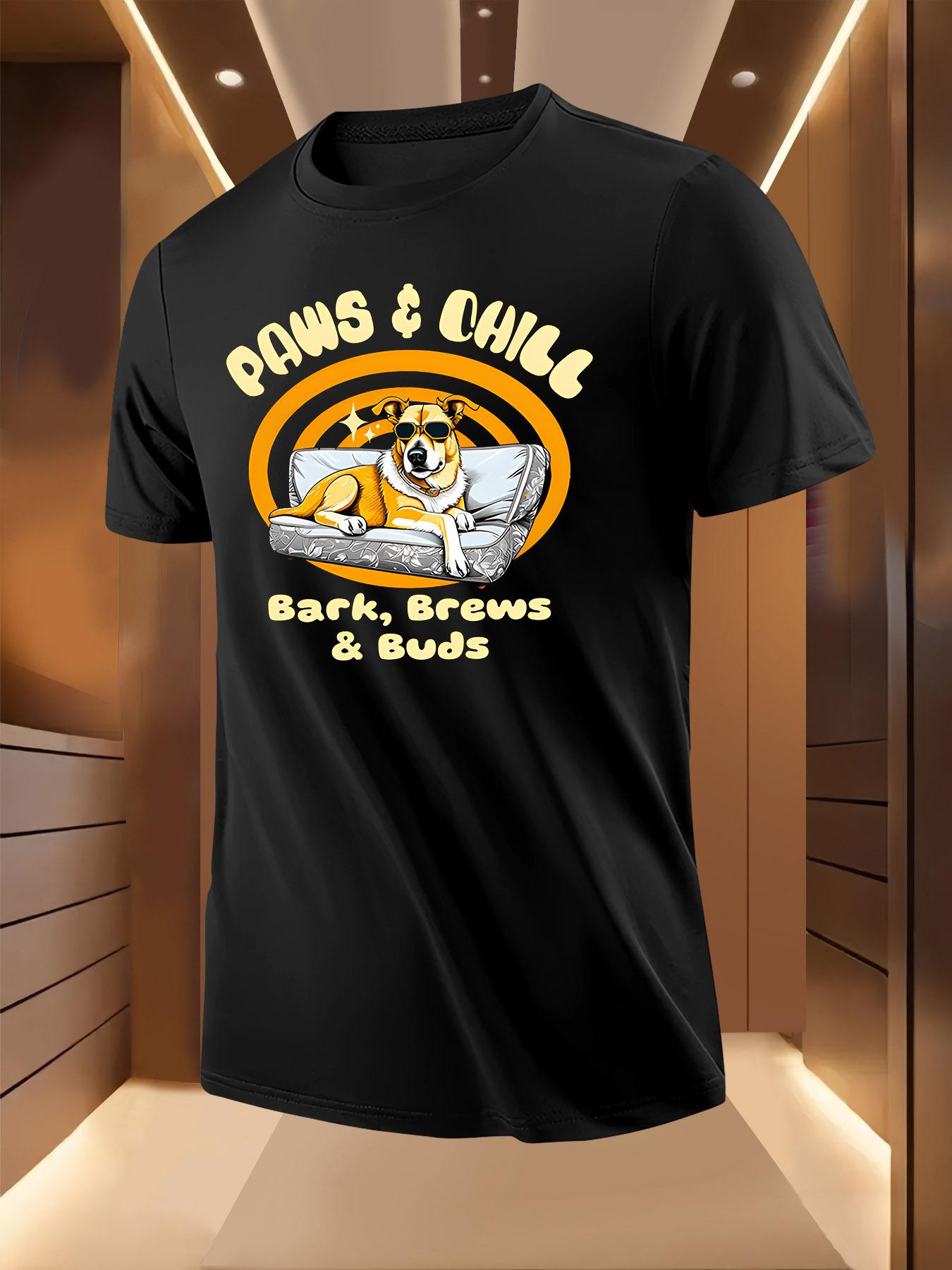 Graphic Tshirt - Playful Dog Chillin Barks M