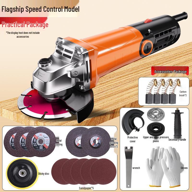 Angle Grinder: Industrial Polisher for Metal Cutting, Rust Removal & Grinding, Household Hand Tool