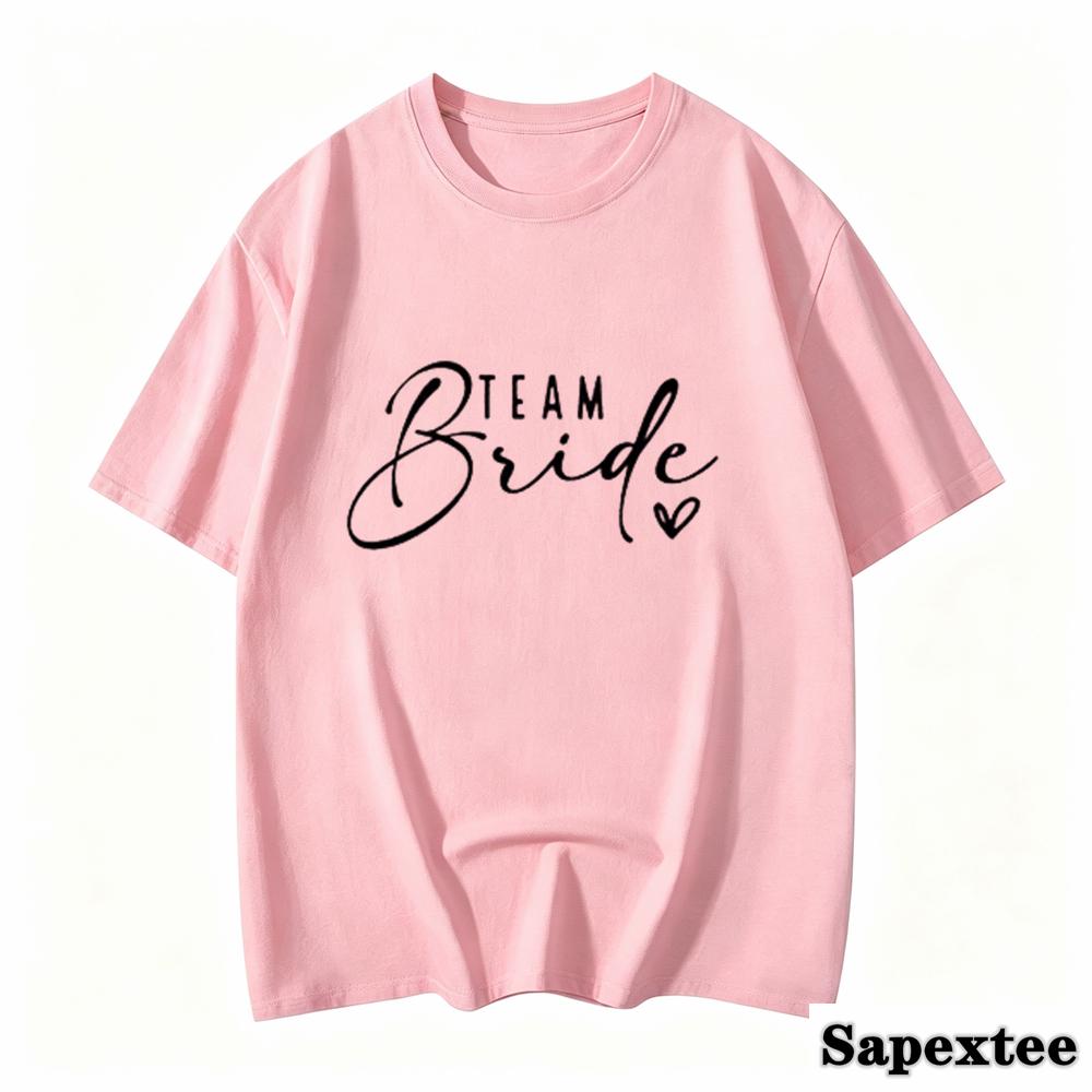 Bride Heart Evjf Hen Party Gropu Unisex Tshirt Girl Wedding Female Tops Camisetas Female Fashion ONeck Short Sleeve