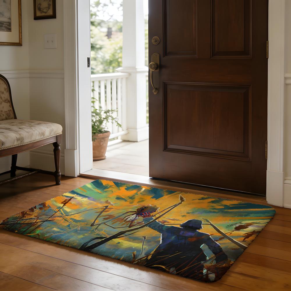DDisco EElysium Video Game Floor Mat Soft Flannel Absorbent Mat Non-Slip Rug Home Bedroom Bathroom
