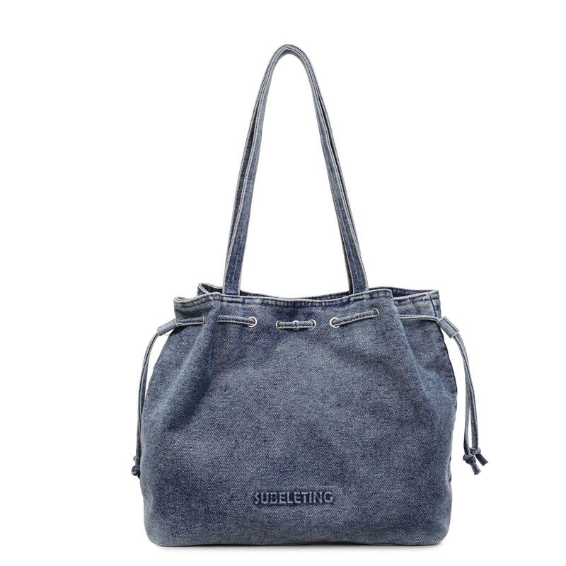 Джинсовая Сумка Женская Сумка-Тоут для Поездок на Работу светло-синий
