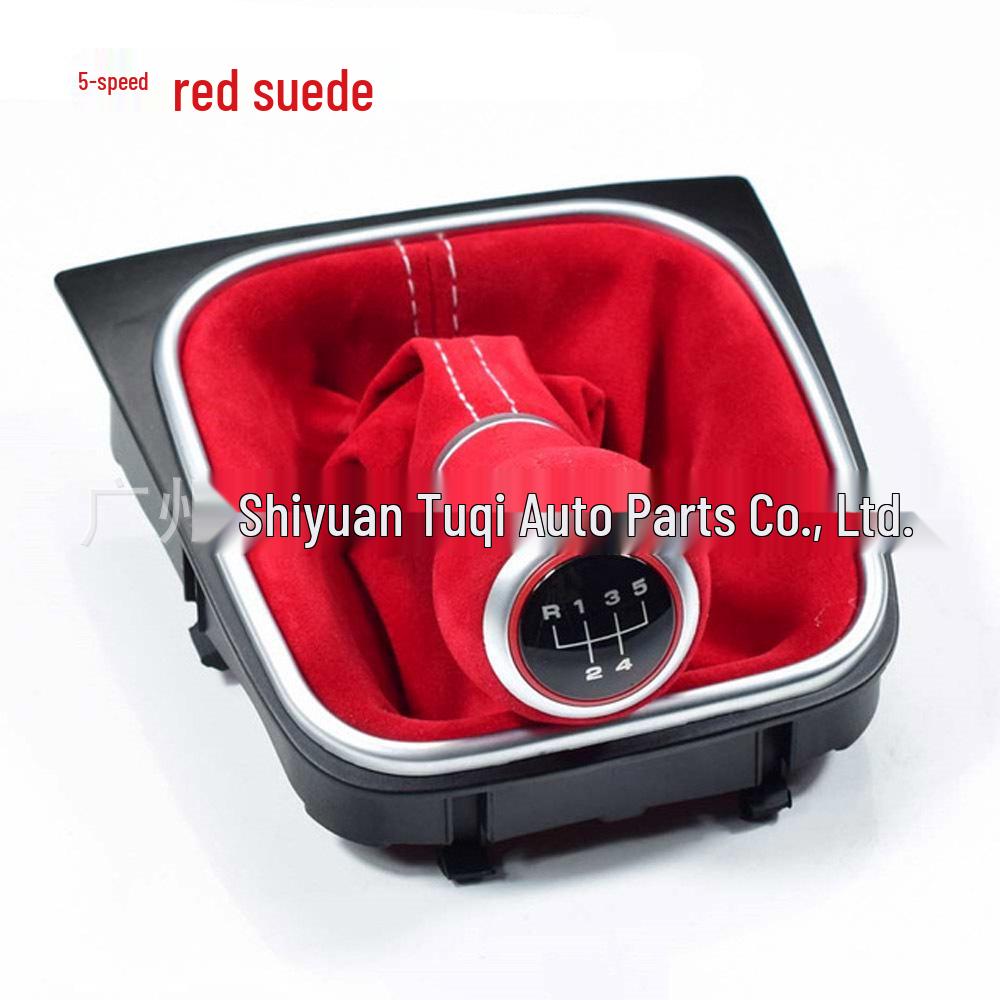 Red/Black Suede Gear Shift Knob for Volkswagen Golf MK5/MK6 R32 GTI (2004-2009)