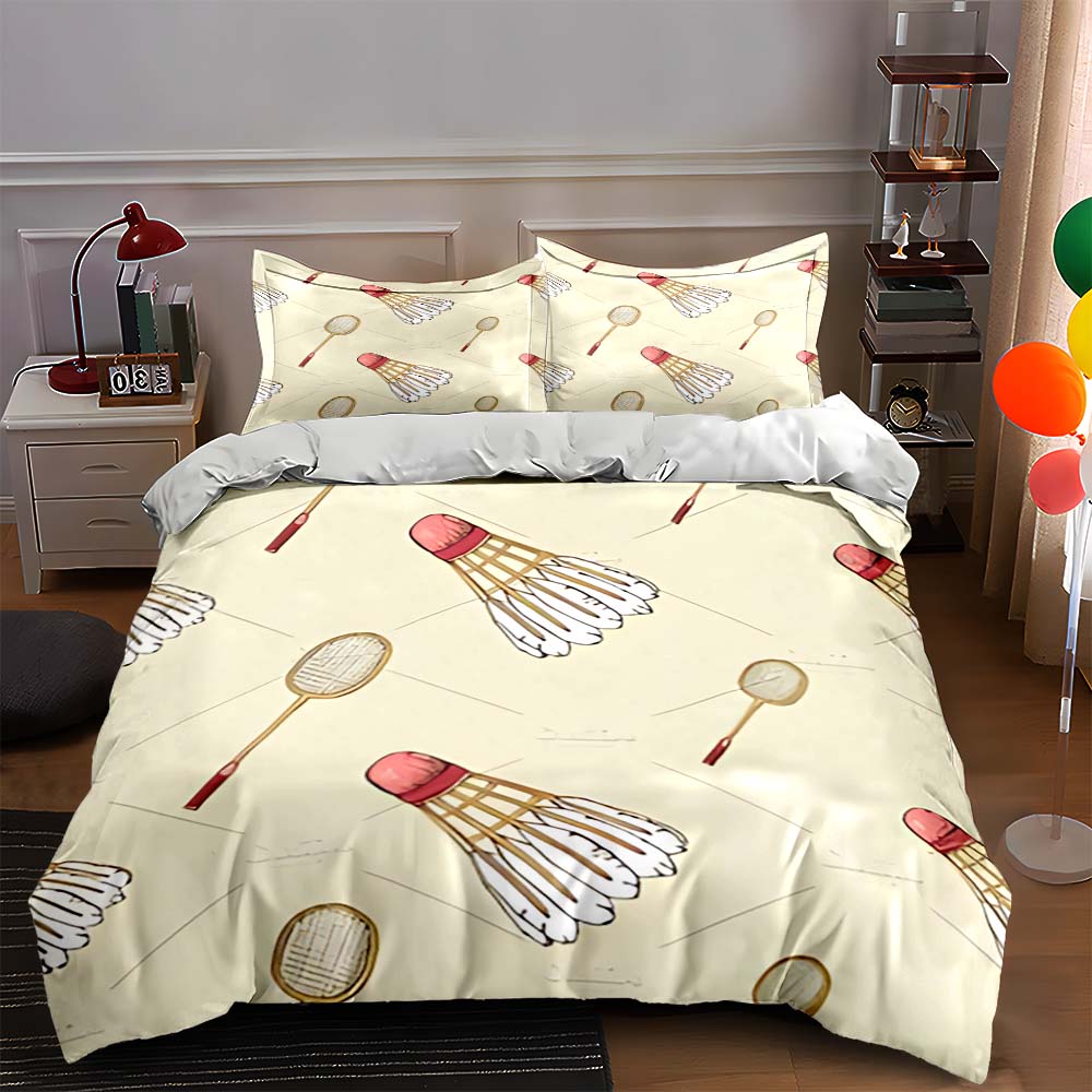 

Badminton-themed design Bedding Duvet cover sets Duvet covers Pillowcases gifts (1 * Duvet Cover 2 * Pillowcases, without duvet insert) 135x200cm