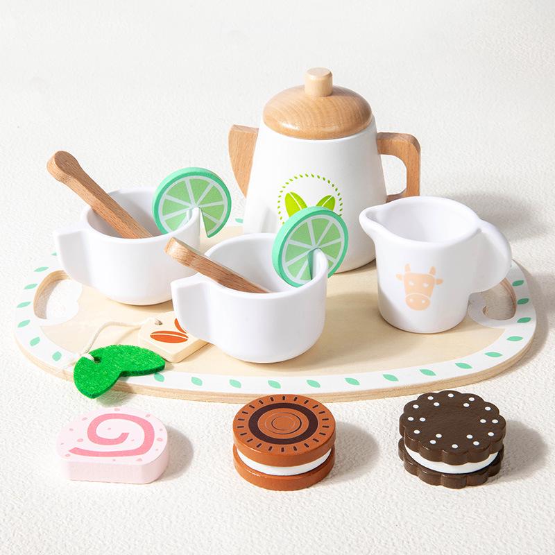 Wooden Afternoon Tea & Dessert Play Set for Kids