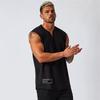 Pánské sportovní tílko bez rukávů Pánské cvičební bavlněné tílko s V výstřihem a potiskem Fitness a GYM oblečení Svalová vesta