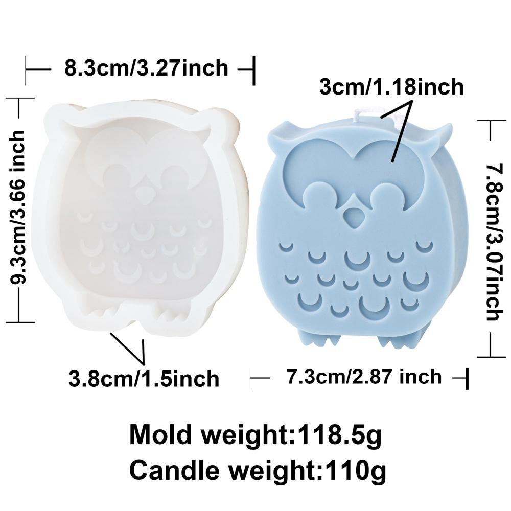 Cartoon Flat Owl Silicone Candle Mold DIY Animal Aroma Gypsum Resin Decoration Children's Toy Chocolate Biscuit Making Tool